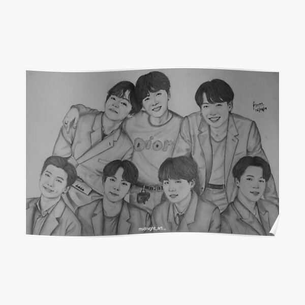 BTS SKETCHES fanart  taehyung yoongi Jin jimin  ARMYs Amino