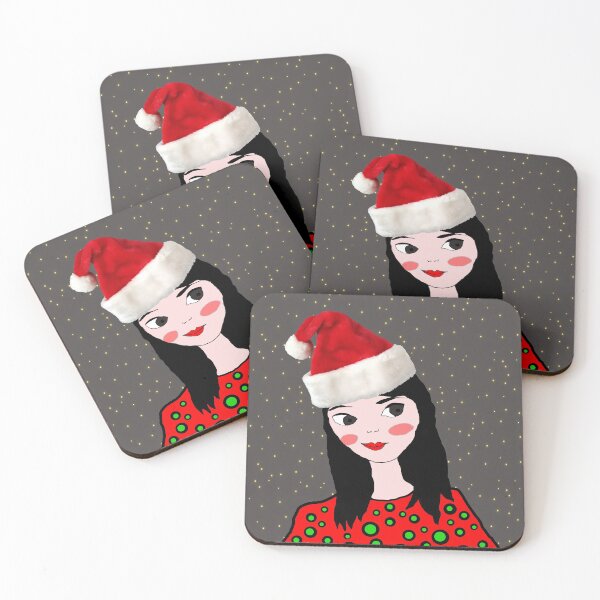 Item preview, Christmas vibe Girl painting by Elisavet designed and sold by azimaplace.