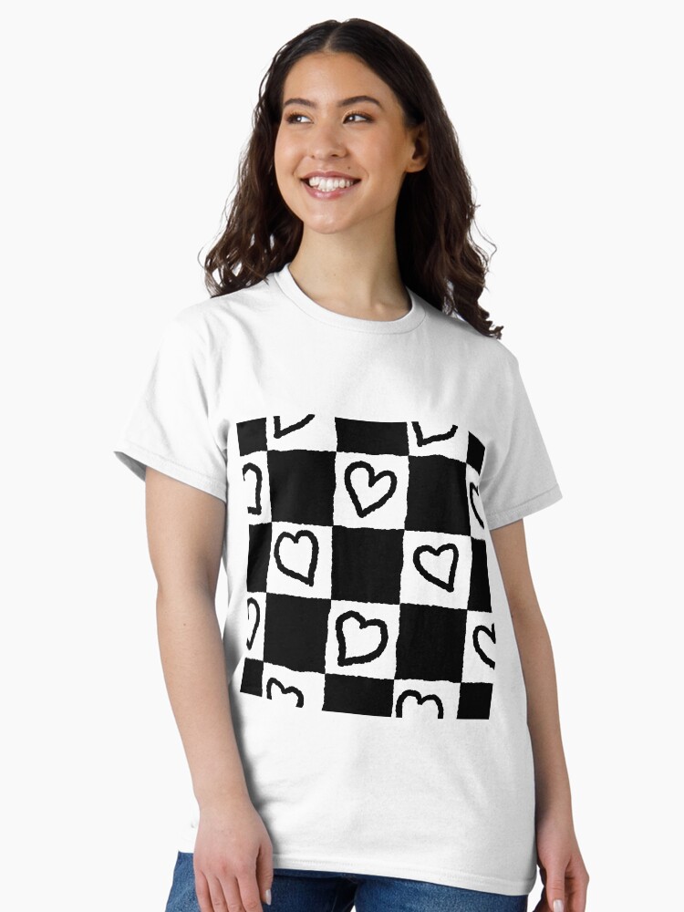 Thumbnail 2 of 7, Classic T-Shirt, Chessboard hearts designed and sold by IsabellaSchaf.