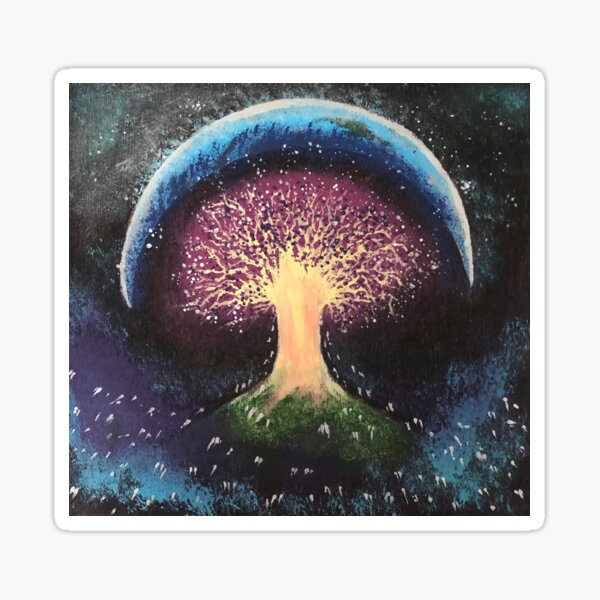 Cosmic Tree of Life Painting Sticker