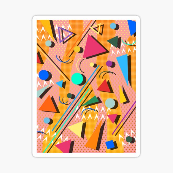 80s pop retro pattern Sticker
