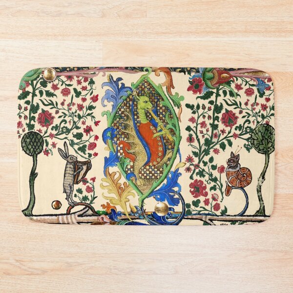 Item preview, WEIRD MEDIEVAL BESTIARY MAKING MUSIC, Dragon Playing Flute ,Harpist Rabbit,Snail Cat designed and sold by BulganLumini.