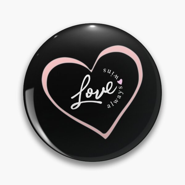 Item preview, Love Always Wins - Retro 80's pastel pink valentine heart on black   designed and sold by Caroline Laursen.