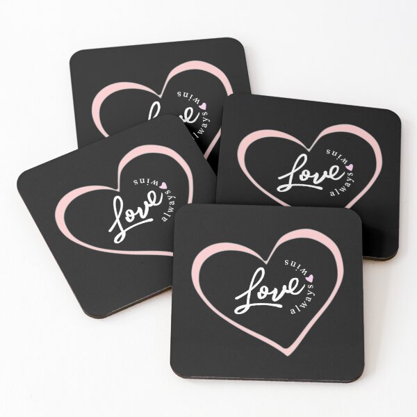 Item preview, Love Always Wins - Retro 80's pastel pink valentine heart on black   designed and sold by Caroline Laursen.