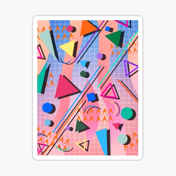 80s pop retro pattern 2 Sticker