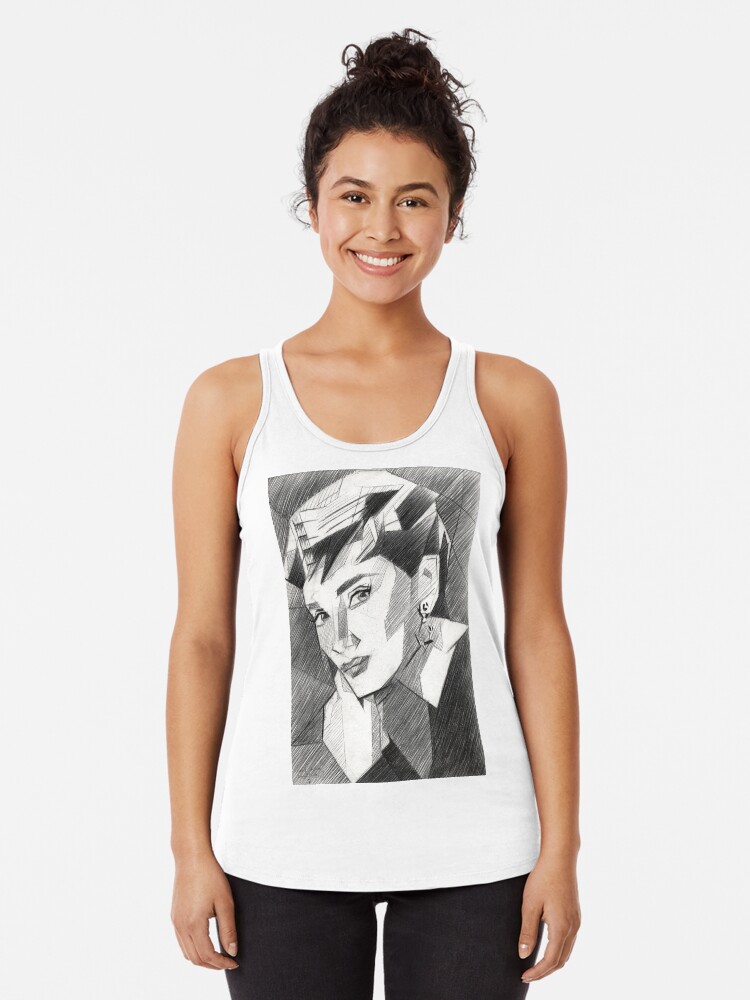 Thumbnail 1 of 3, Racerback Tank Top, Audrey Hepburn designed and sold by CorneAkkers.