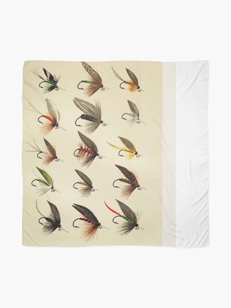 Vintage Fly Fishing Print - Trout Flies Scarf for Sale by SFTStudio