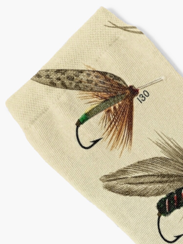 Vintage Fly Fishing Print - Trout Flies | Socks