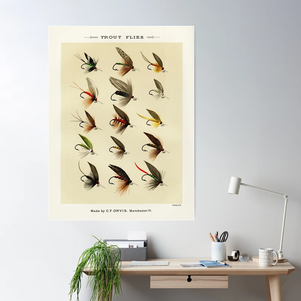 Vintage Fly Fishing Print.