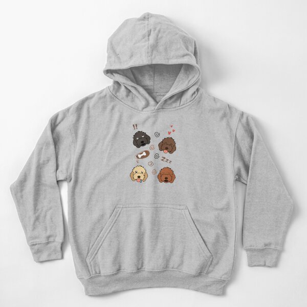 Cute Cockapoo Dogs Emoji Kids Pullover Hoodie