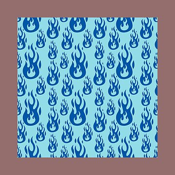 Blue Flames Aesthetic EGirl Fire Combustion Y2K Water Bottle by ARTPICS