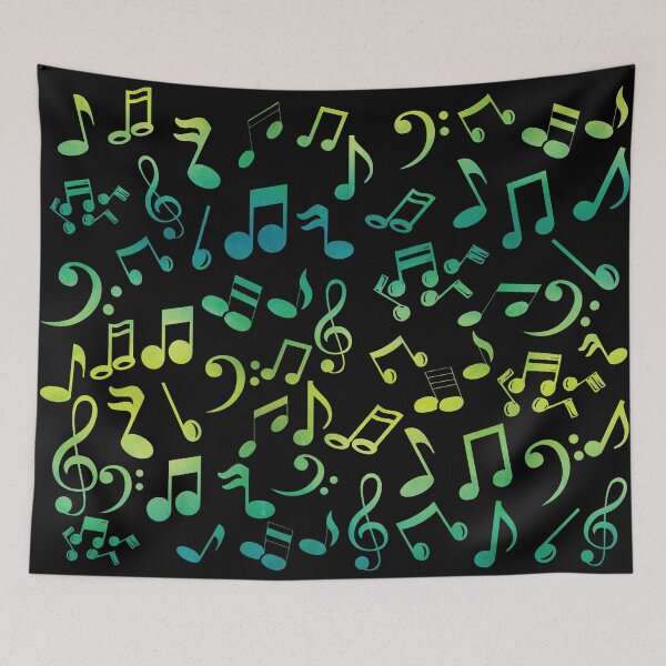 Item preview, Yellow And Green Music Notes  designed and sold by Primroaddesigns.