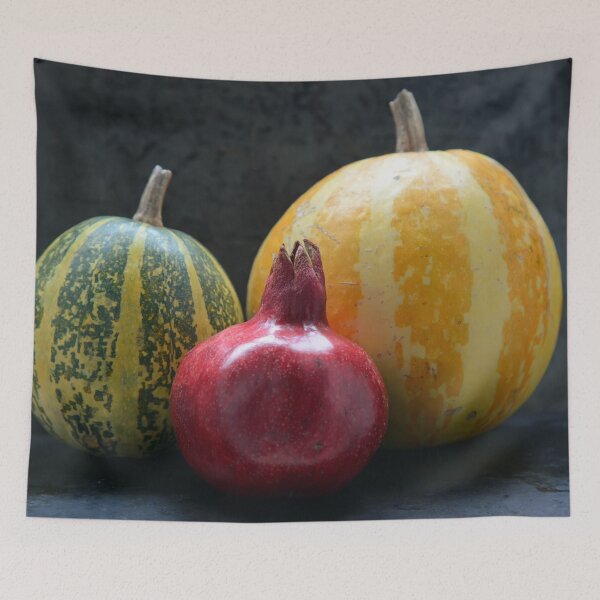 Item preview, pomegranate and pumpkins on black 3 designed and sold by Mike Kiev art.