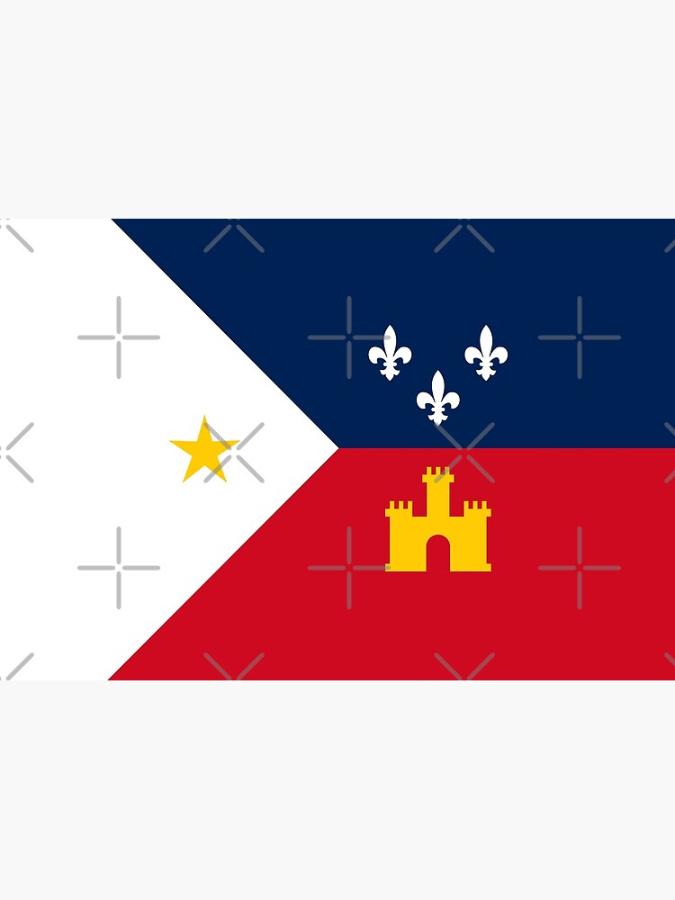 Acadiana flag Official French Louisiana region Franco-Amrerican Cajun Creole Red blue white HD High Quality by iresist