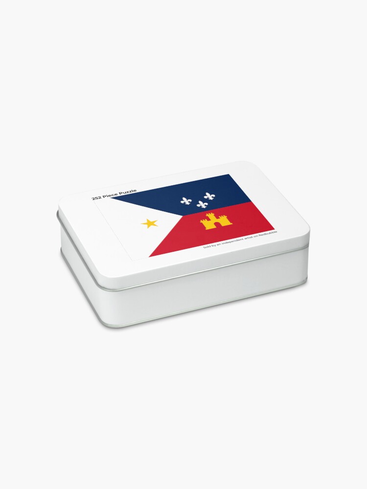 Alternate view of Acadiana flag Official French Louisiana region Franco-Amrerican Cajun Creole Red blue white HD High Quality Jigsaw Puzzle