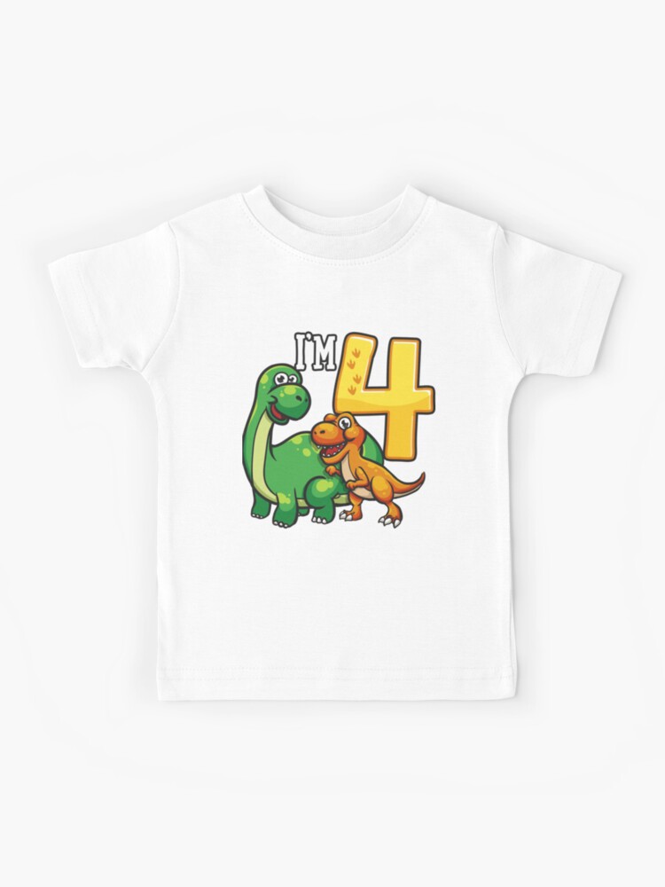 Camiseta para niños «4to cumpleaños dinosaurios 4 años» de Mealla |  Redbubble