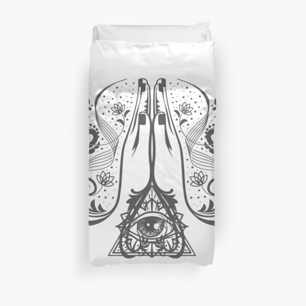 Third eye with healing hands Duvet Cover