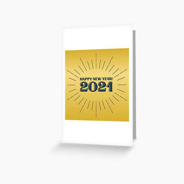 Item preview, happy new year 2021 holiday retro vintage theme blue gold yellow lines pattern designed and sold by maplunk.