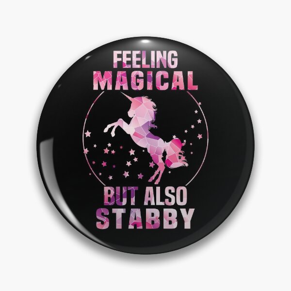 Item preview, Feeling magical but also stabby, Pink unicorn designed and sold by foramelie.