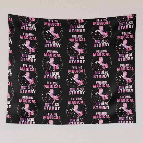 Item preview, Feeling magical but also stabby, Pink unicorn designed and sold by foramelie.