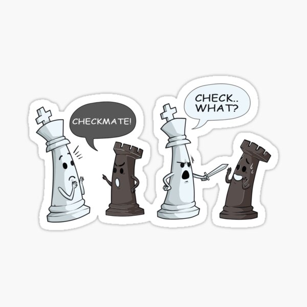 Checkmate Chess Castle Pieces King Sticker
