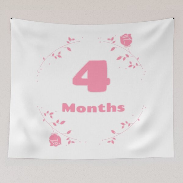 Item preview, Floral baby monthly milestone 4 months designed and sold by sully-boutique.