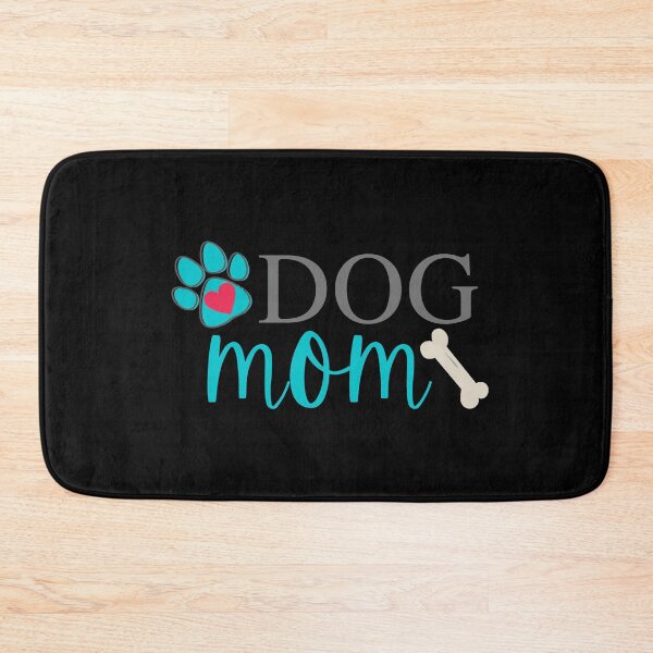 Item preview, Dog Mom - Dog Paw Print, Heart & Dog Bone - Aqua & Grey - by Boo-da-chay designed and sold by Boo-da-chay.