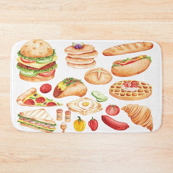 Item preview, Fast food Cheese Burger Taco Croissant Waffles Pizza designed and sold by KeralaMan.