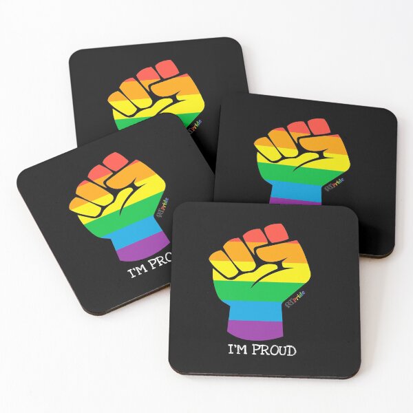 Item preview, ‘I’m proud’ rainbow black power fist designed and sold by RikkyTeesPride.