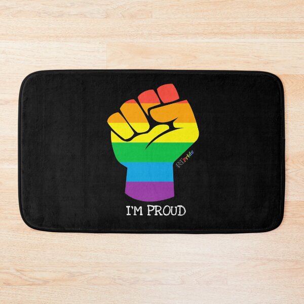 Item preview, ‘I’m proud’ rainbow black power fist designed and sold by RikkyTeesPride.