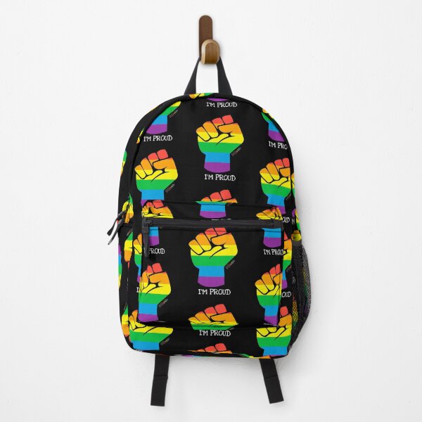 Item preview, ‘I’m proud’ rainbow black power fist designed and sold by RikkyTeesPride.