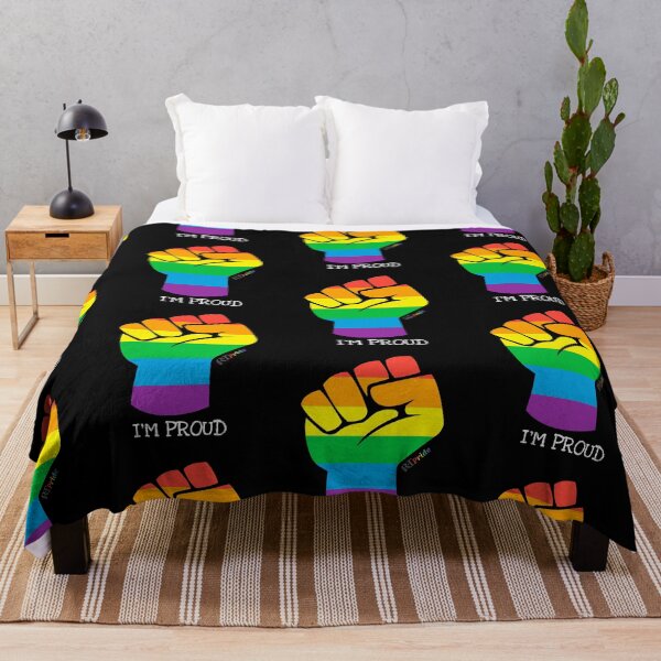 Item preview, ‘I’m proud’ rainbow black power fist designed and sold by RikkyTeesPride.