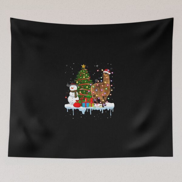 Item preview, Matching Alpaca Costume Santa Lights Hat In Snow Christmas designed and sold by Alex Cuttell.