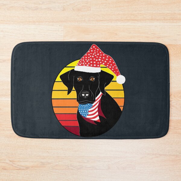 Item preview, Christmas Vintage Black Labrador with the USA Flag Scarf - Retro designed and sold by Georgiodaccache.
