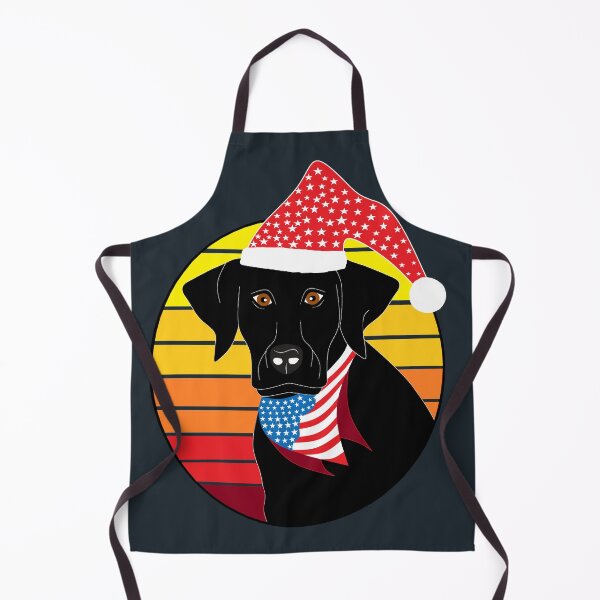 Item preview, Christmas Vintage Black Labrador with the USA Flag Scarf - Retro designed and sold by Georgiodaccache.