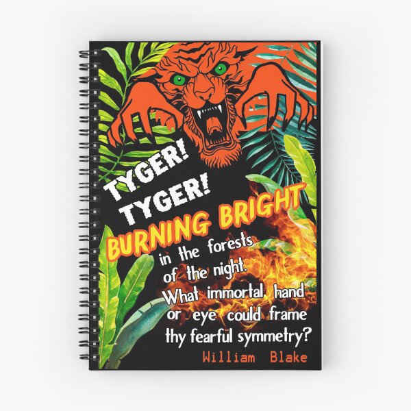 Item preview, Poem Tiger Tyger burning bright quote William Blake designed and sold by bushwombat.