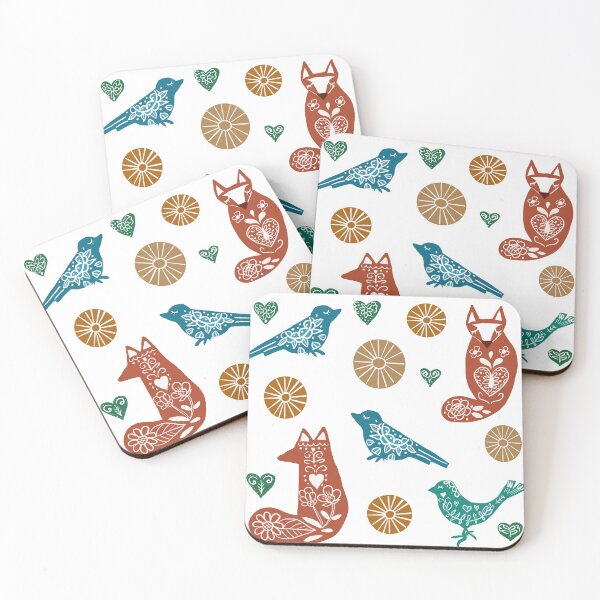 Item preview, Folkart Foxes and Birds  designed and sold by ESpencerArts.