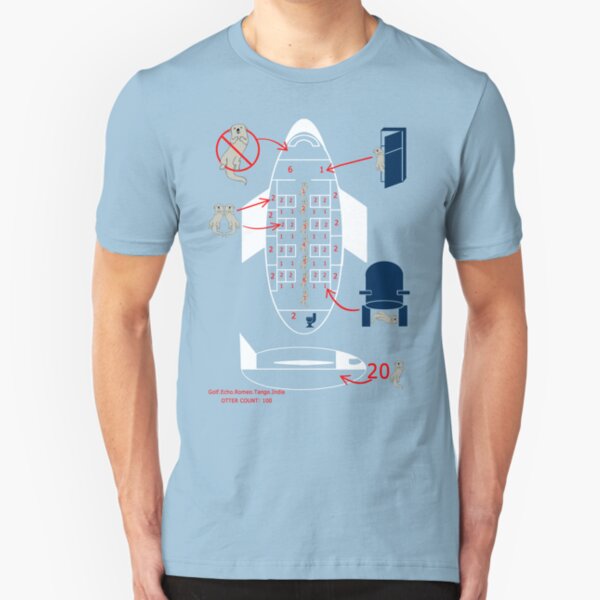 Otters on a plane Slim Fit T-Shirt