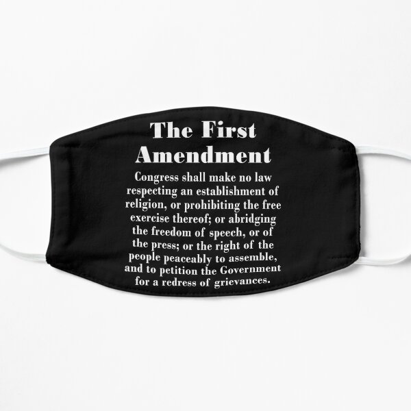 1st Amendment Us Constitution Freedom Of Speech To Peacefully Assemble Of Religion Mask For