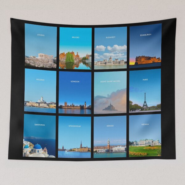 Item preview, European Landmarks Modern Travel Poster designed and sold by travelwitheric.