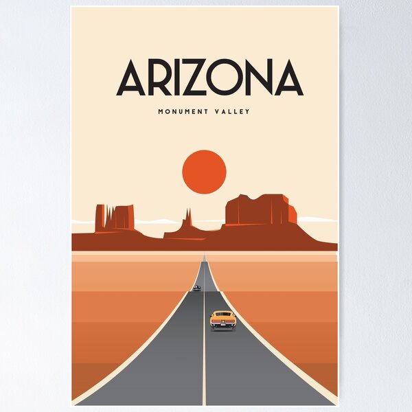 Item preview, Arizona travel poster Monument Valley designed and sold by Arctic frame studio.