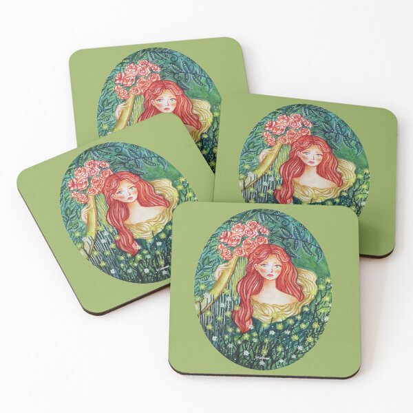 The Harp Player Coasters (Set of 4)
