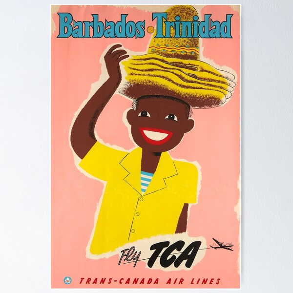 Item preview, retro classic Barbados and Trinidad poster designed and sold by CorasPosters.