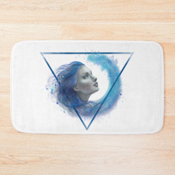 Artikelvorschau, Wassersymbol. Porträt der jungen Frau mit den blauen Haaren. Surreale digitale Malerei. entworfen und verkauft von Natalia  Tan.