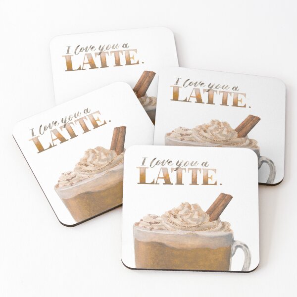 Item preview, I love you a latte - Pumpkin spice latte watercolour painting designed and sold by floweringwords.