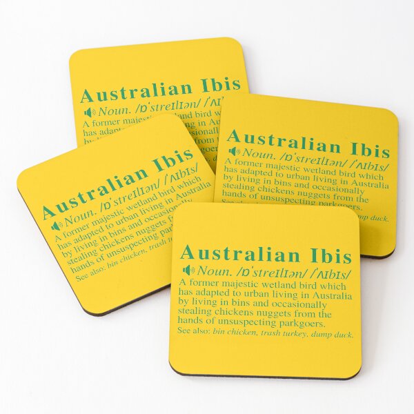 Item preview, Funny Australian Ibis Definition. Green And Gold Background.  designed and sold by mind-illusions.