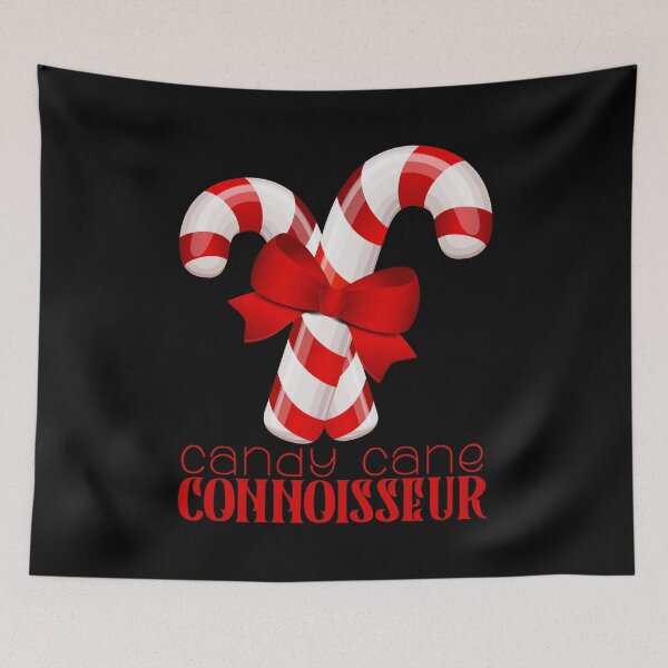 Item preview, Candy Cane Connoisseur - Canes Crossways (Black Background) designed and sold by PawsitiveMum.