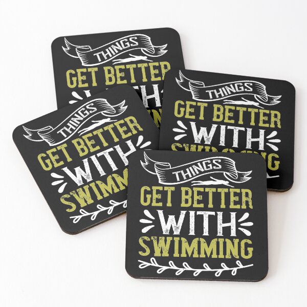 Item preview, Things Get Better With Swimming designed and sold by GoodVibeDesign.