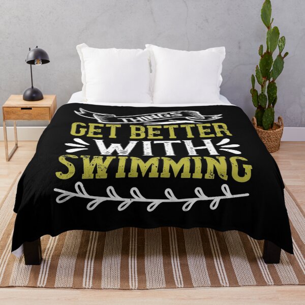 Item preview, Things Get Better With Swimming designed and sold by GoodVibeDesign.