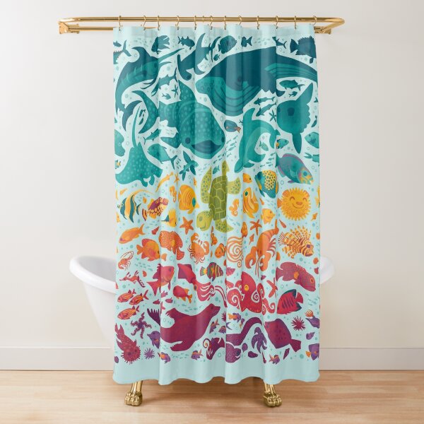 Aquatic Spectrum 2 : light blue Shower Curtain